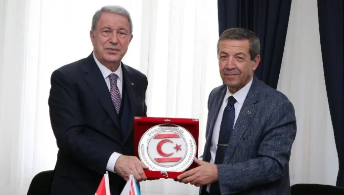 Tahsin Ertuğruloğlu, TBMM Milli Savunma Komisyonu Başkanı Hulusi Akar'ı kabul etti: Kıbrıs milli davamızdır