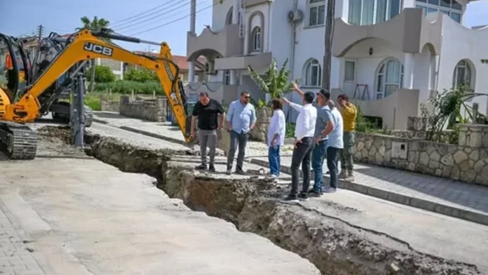 Gönyeli-Alayköy’de kanalizasyon çalışmaları sürüyor: Sisteme 30 hane daha dahil edilecek